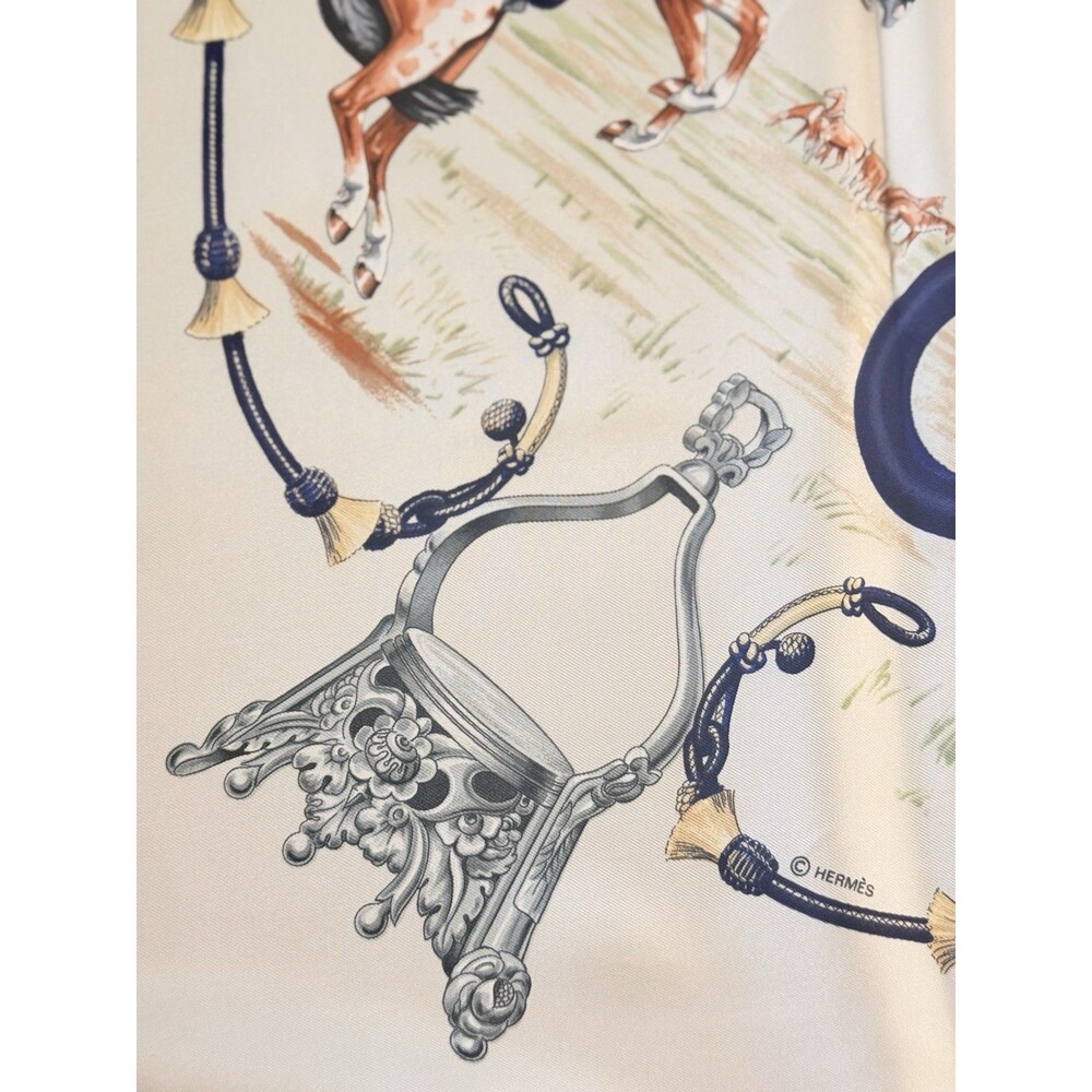 Hermes Pampa Silk 90cm Equestrian Scarf - Picture 3 of 7